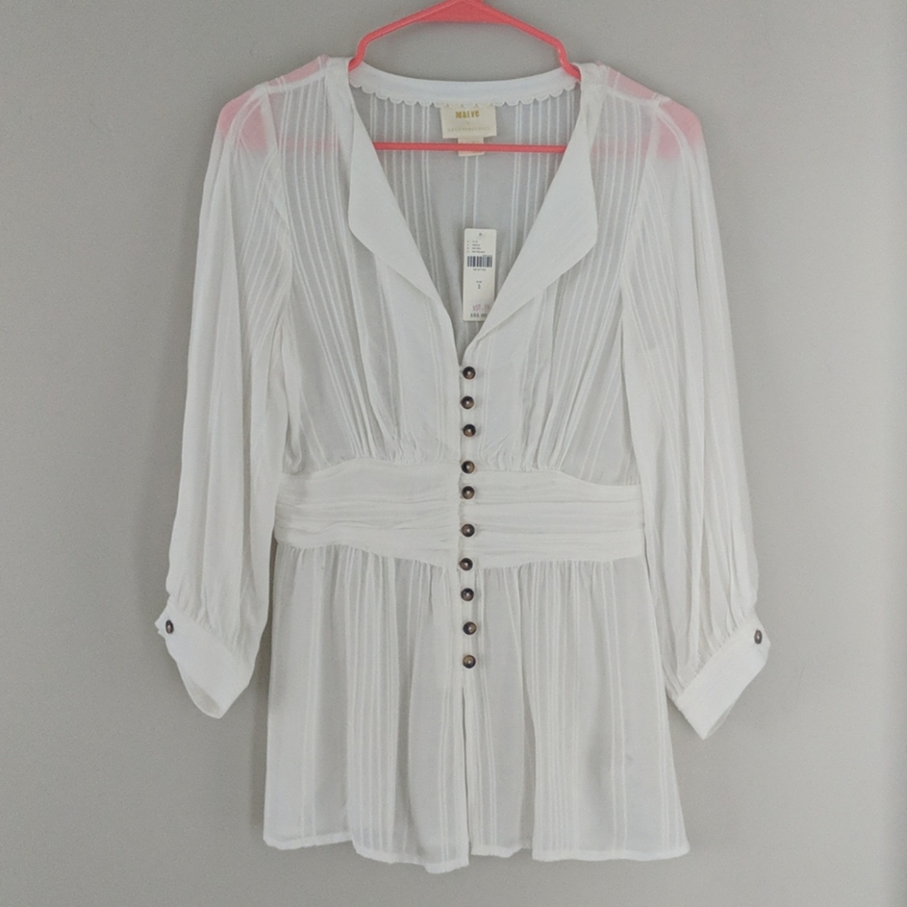 Maeve white button-up